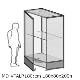 Vetrina espositiva ad isola linea ARGURION "telaio in alluminio"cm 80x180x200h.