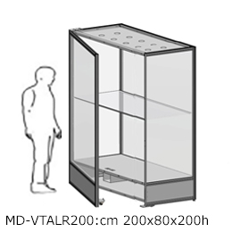 Vetrina espositiva ad isola linea ARGURION "telaio in alluminio"cm 80x200x200h.