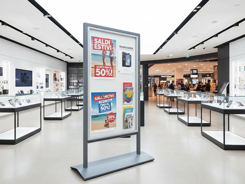 Bacheca espositiva su ruote  LINEA SIDEROS