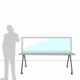 Schermo divisorio MACRO FRONT OFFICE - cm 180x60h con lastra sollevata cm 4