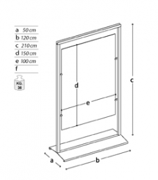 Pann.espositivo SIDEROS' "lastra in plexiglass" con morsetti.MD-PN12M
