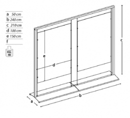 Pann.espositivo SIDEROS "n.2 lastre composite" con morsetti e cavetti. MD-PN24CD
