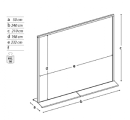 Pannello espositivo SIDEROS "lastra composita" inserita nel telaio.MD-PNP24
