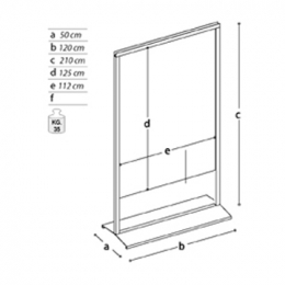 Pannello espositivo SIDEROS'  "lastra finitura feltro" con morsetti.MD-PN12F