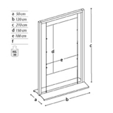 Pannello espositivo SIDEROS'  "lastra in forex" con cavetti e morsetti.MD-PN12C - Pannello espositivo SIDEROS'  
