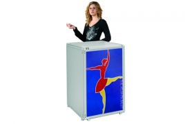 Sistema informativo modulare CLIPPER "stand a banco" - cm 65x65x100h