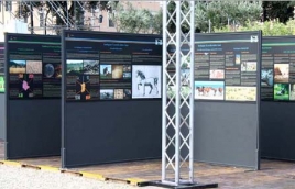 Parete espositiva MACRO lastra in forex, cm 120x200h. 