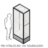 Vetrina espositiva ad ISOLA linea ARGURION  "telaio in alluminio". cm 50x80x200h.