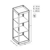 Vetrina espositiva smontabile CLIPPER "vetro plastico"cm 65x65x200h. - Vetrina espositiva smontabile CLIPPER 